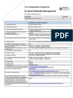 To: MSC Structural Integrity (Asset Reliability Management) : Programme Specification For Postgraduate Programme Leading