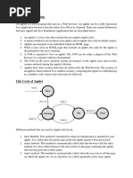 Java Applet Notes