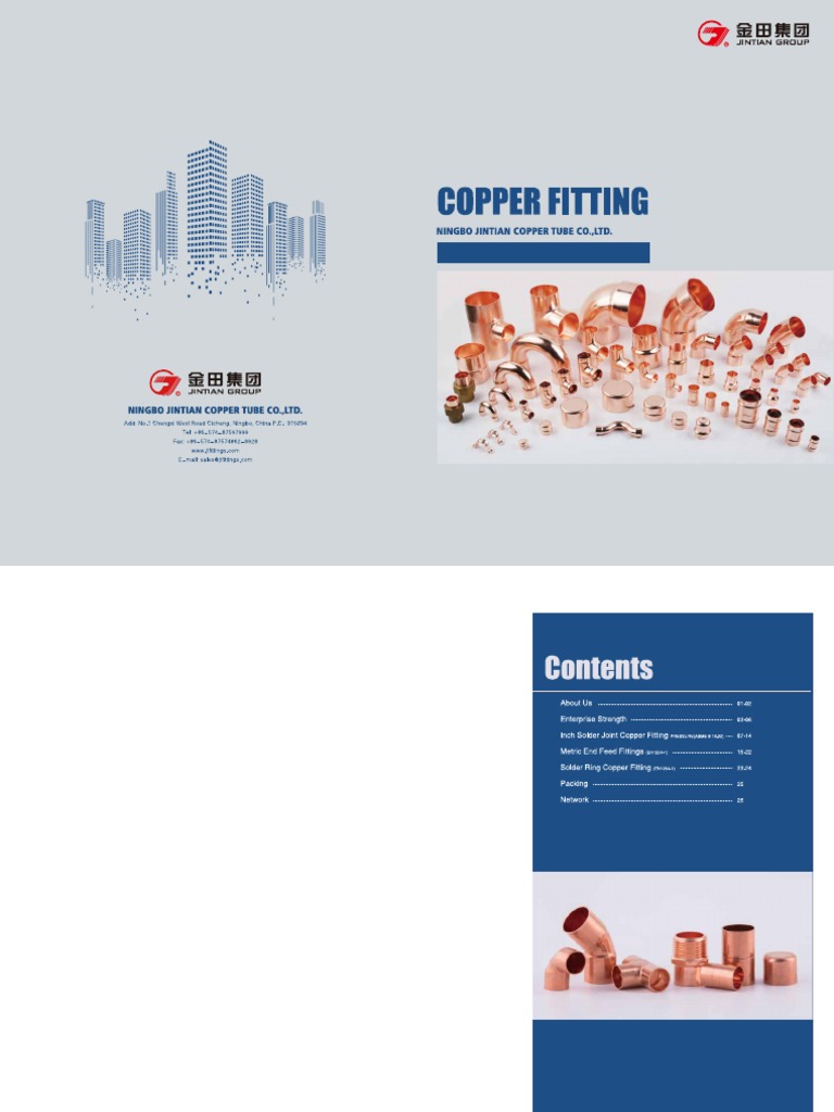 Copper Fittings Catalog Ningbo Jintian Copper Tube Co., LTD PDF