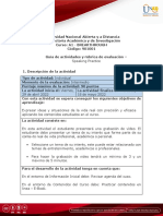 Guía de Actividades y Rúbrica de Evaluación Speaking Practice