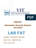 Lab Fat: CSE3501 Information Security Analysis and Audit