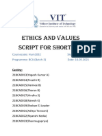 Ethics and Values Short Film Script