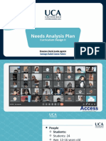 Needs Analysis Plan: Curriculum Design II