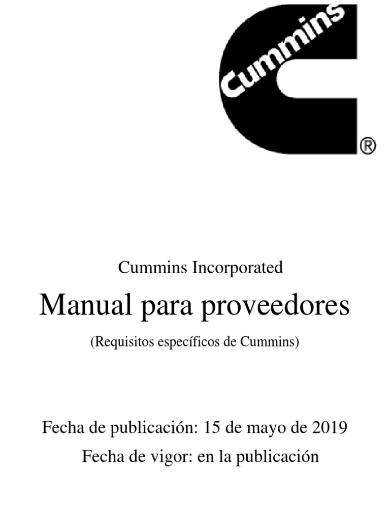 Cummins Supplier HandbookSpanish PDF Calidad Calibración