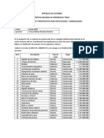 Republica de Colombia Servicio Nacional de Aprendizaje "Sena" Curso de Costos Y Presupuestos para Edificaciones I: Generalidades