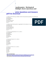 152 TOP Thermodynamics - Mechanical Engineering Multiple Choice Questions and Answers List