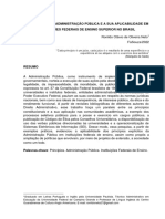 Os Princípios Da Administração Pública e A Sua Aplicabilidade em Instituições Federais de Ensino Superior No Brasil