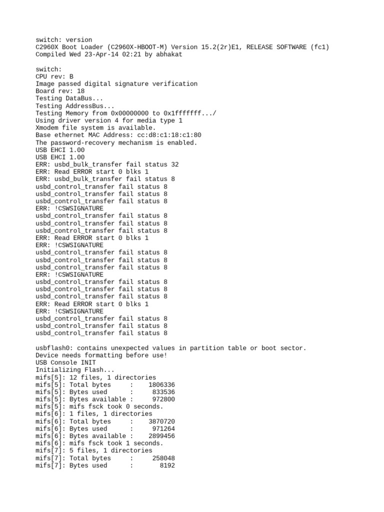 2960 Rommon Usb Boot PDF Booting Computer File