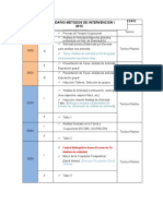 Calendarizacion Metodos de Intervencion 2013