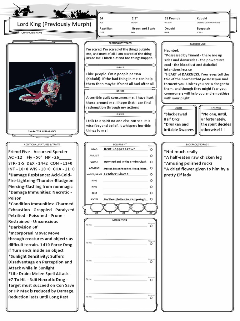 Lord King Character Sheet Page 2 PDF