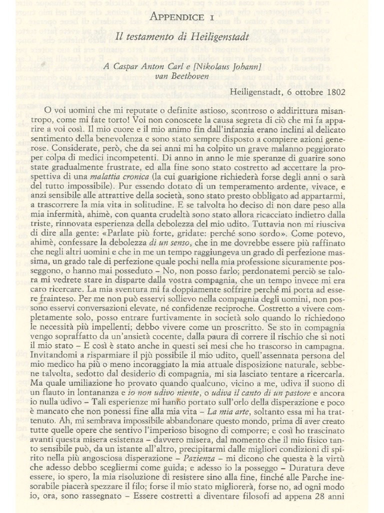 Il Testamento Di Heiligenstadt. PDF