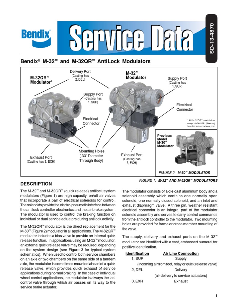 Bendix M-32 - (QR) | PDF | Anti Lock Braking System | Valve