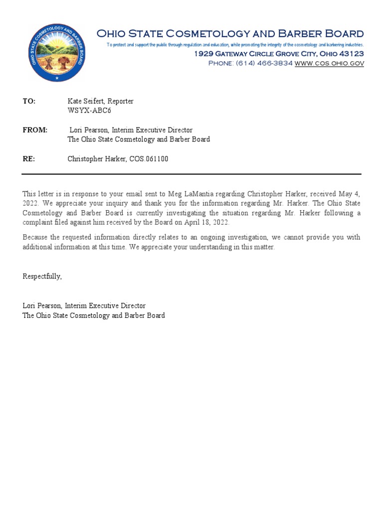 Christopher Harker Memorandum | PDF