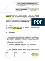 PRC-SST-013 Procedimiento para la Realización de Examenes Medicos Ocupacionales