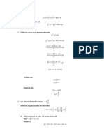 Análisis de la primera derivada y determinación de máximos y mínimos de la función f(x)=x^3 +2x^2 -4x-8