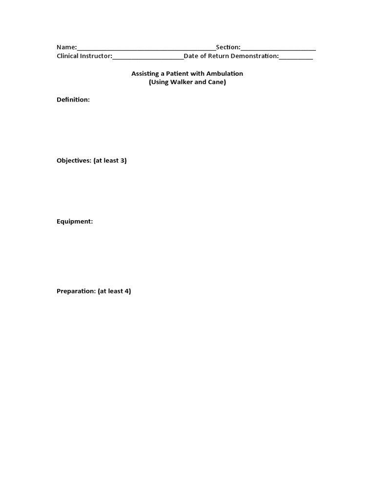 Assisting Patients with Ambulation Techniques | PDF | Self-Improvement