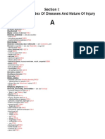 Section I: Alphabetical Index of Diseases and Nature of Injury