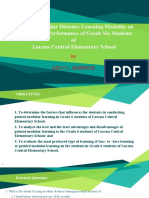 Effects of Modular Distance Learning Modality On The Academic Performance of Grade Six Students of Lucena Central Elementary School