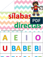 Las Silabas Directas en Tarjetas