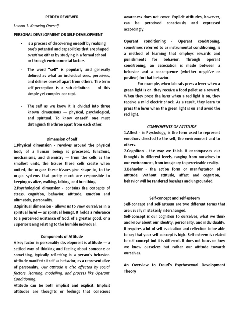 Understanding Personal Development Concepts | PDF | Atmosphere Of Earth ...