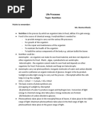 Points To Remember - Nutrition, 20.4.2022