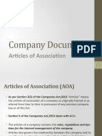 Company Documents: Articles of Association