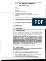 Unit 7 Organising Learning Experiences: Structure