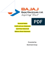 Financial Ratios Profit and Loss Statement Cash Flow Statement Balance Sheet Statement