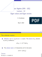 Linear Algebra (MA - 102) Lecture - 12 Eigen Values and Eigen Vectors