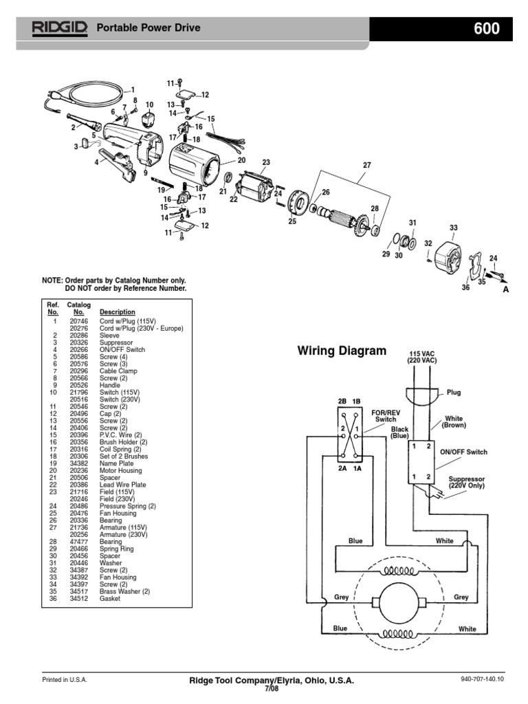 Portable Power Drive Wiring Diagram PDF Gear Bearing (Mechanical)