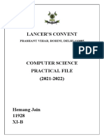 Hemang Jain XI B 11928 Computer Science Practical File 