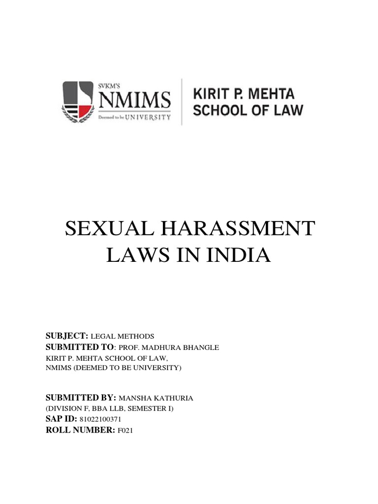 Sexual Harassment Laws in India | PDF | Sexual Harassment | Justice