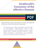B. Krathwohl's Taxonomy of The Affective Domain