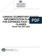 Canauili Elementary School Implementation Plan (Simp) For Expanded Face - To-Face Classes