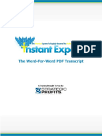 The Word-For-Word PDF Transcript: A Training Brought To You by