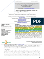 Effect of Leadership Styles On Organizational Citizenship Behavior and Employee Turnover Intention