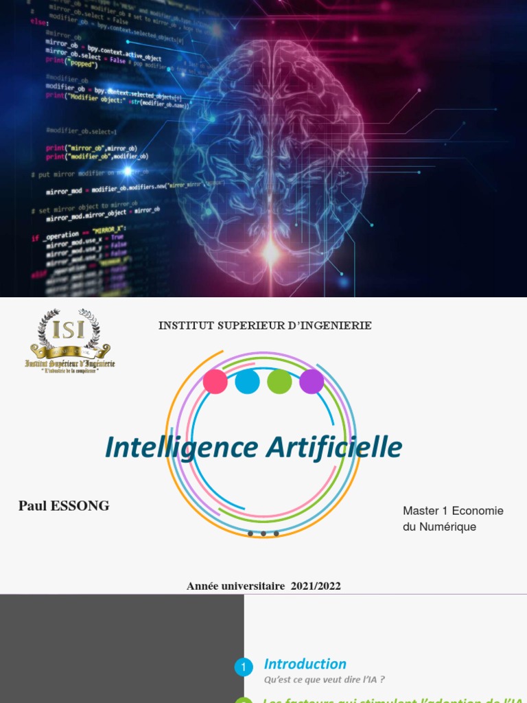 Intelligence Artificielle PDF Intelligence artificielle Intelligence (IA) et sémantique