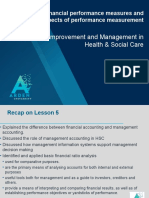 Performance Improvement and Management in Health & Social Care