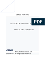 Analizador de Coagulación Manual Del Operador: C2000-2 SEMI-AUTO