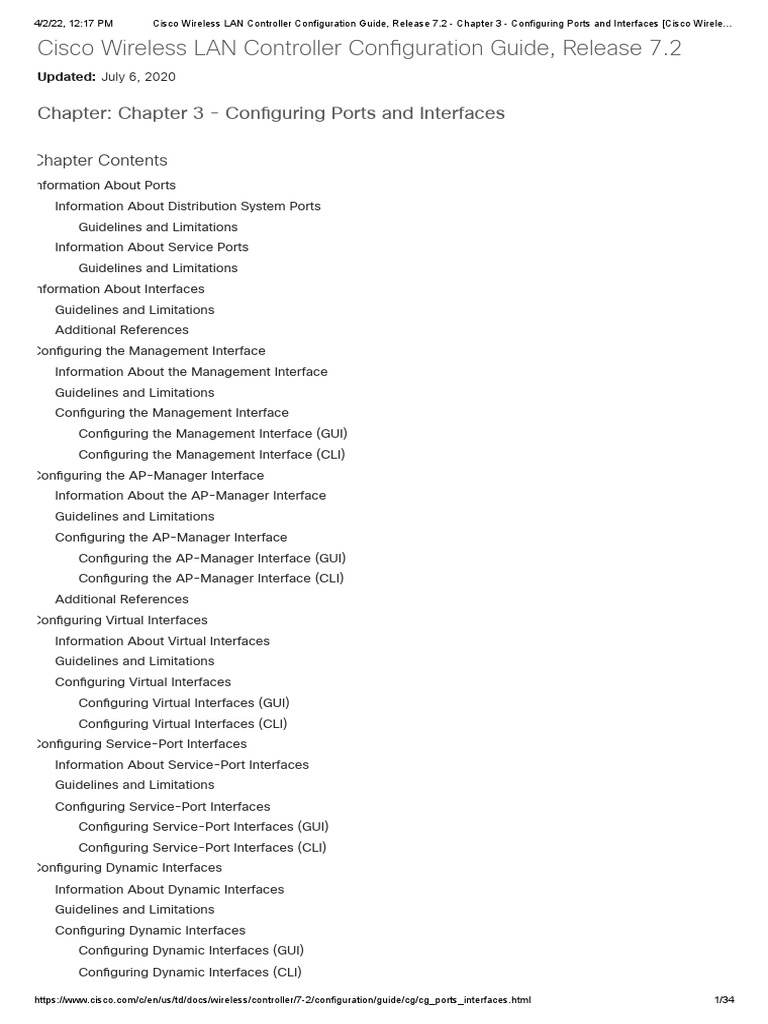 Cisco Wireless LAN Controller Con Guration Guide, Release 7.2 | PDF ...