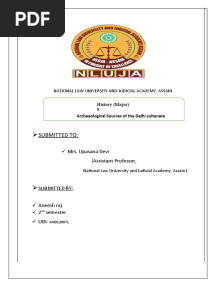 Archaeological Sources of The Delhi Sultanate - Aneesh Raj - SM0120071