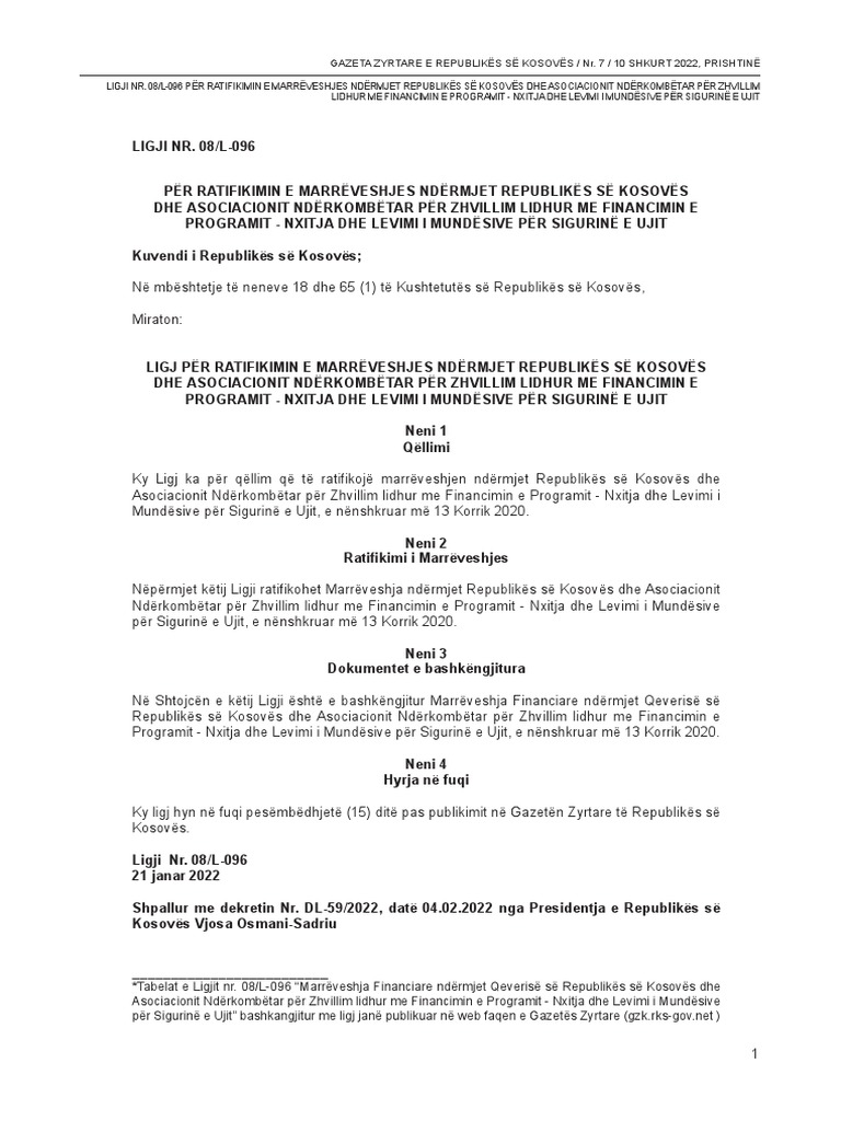 Gazeta Zyrtare E Republikës Së Kosovës / Nr. 7 / 10 Shkurt 2022