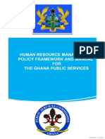 Human Resource Management Policy Framework & Manual For Ghana Public Services