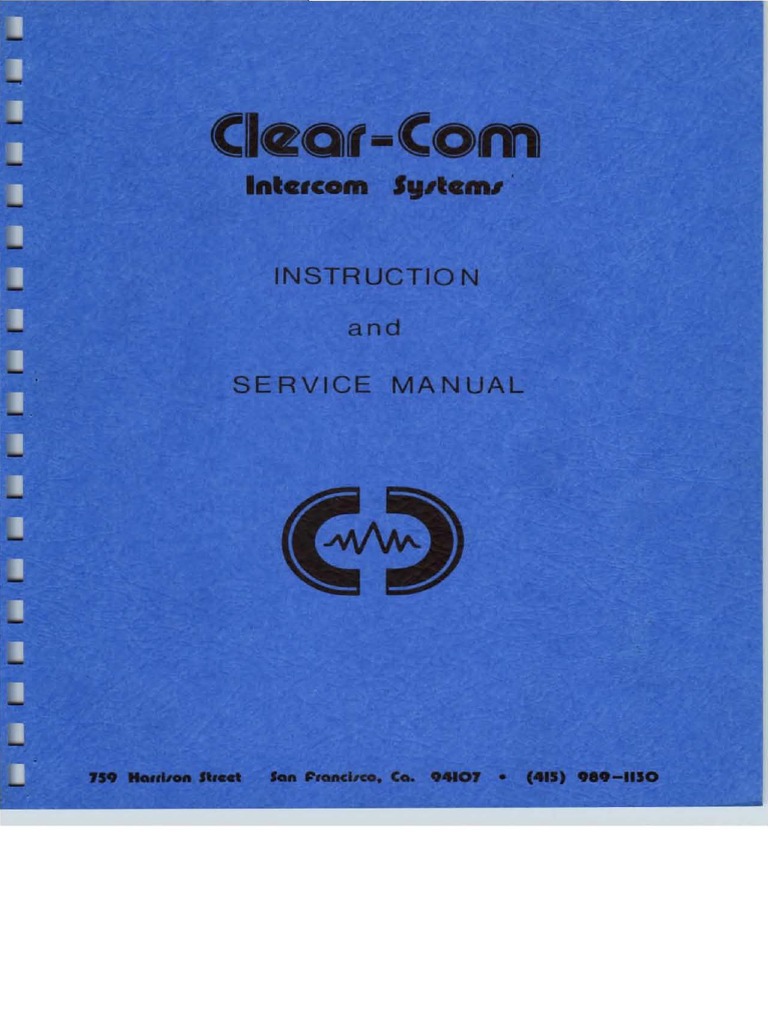 Clear-Com Intercom Systems (Manual) | PDF | Headphones | Microphone