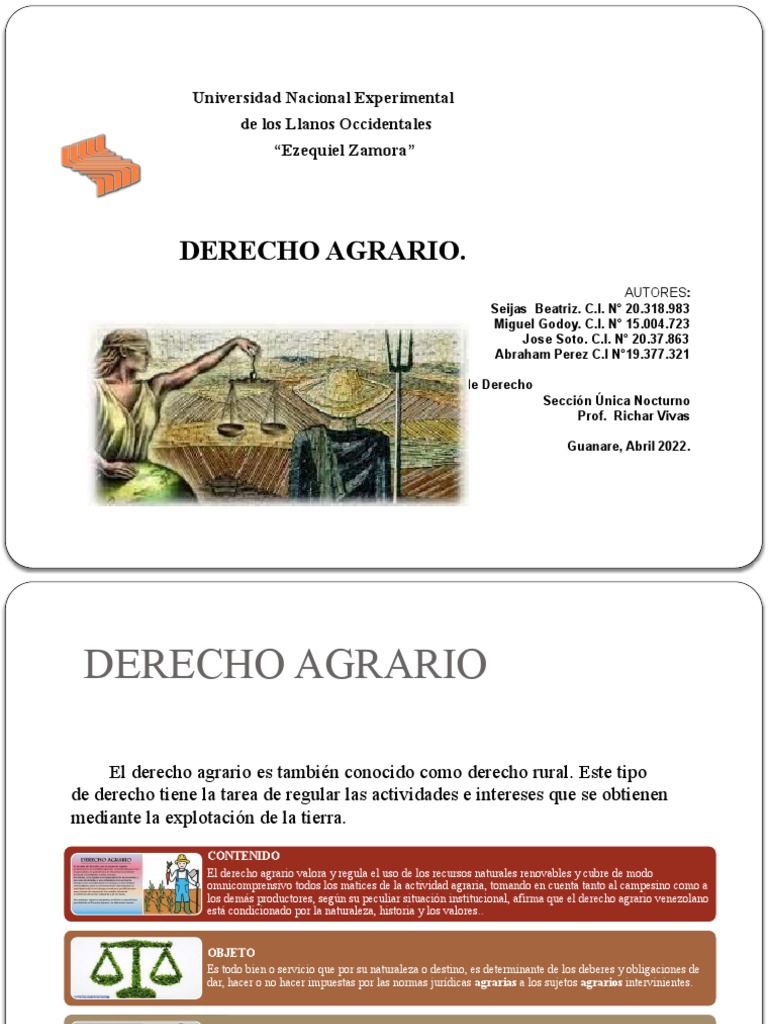 Análisis del marco legal del derecho agrario venezolano | PDF ...