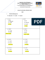 Name: Jhannen R. Montes. Course, Yr and Section: BTLED HE-1DAY Quiz I. Find The Following Sets: U (A, B, C, D, E) A (C, D, E) B (A, C, D)