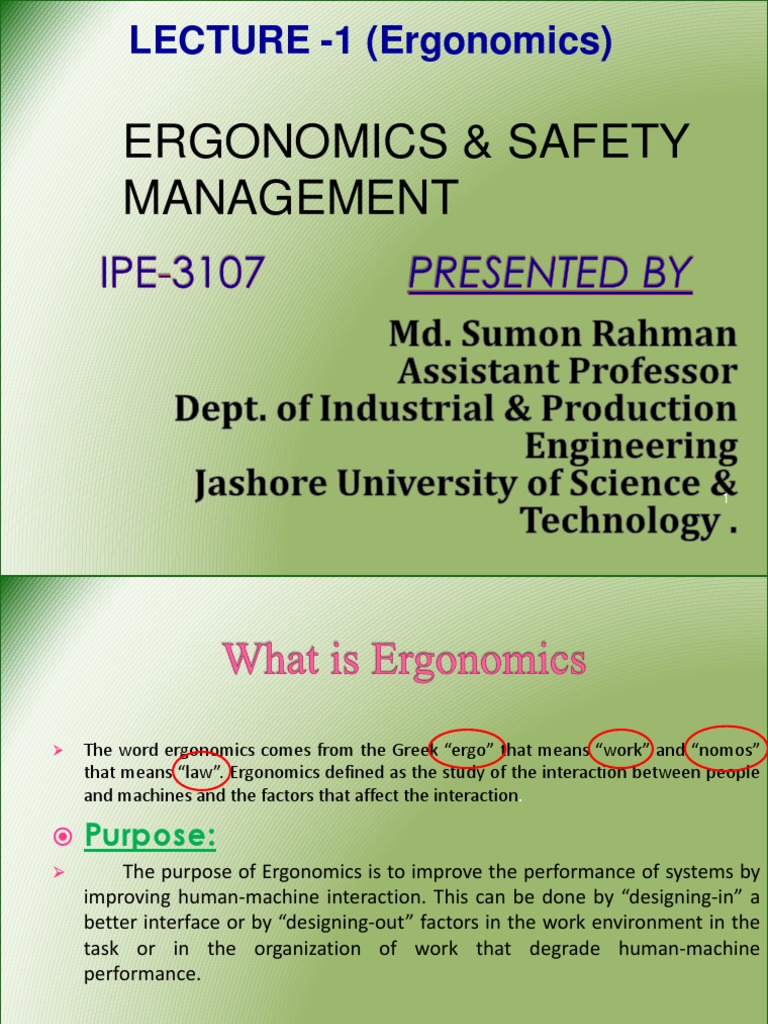 Ergonomocs Slide 1 PDF | PDF | Human Factors And Ergonomics | Cognitive ...