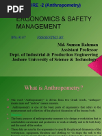 Ergonomics & Safety Management: LECTURE - 2 (Anthropometry)