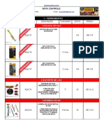 Nota controle de ferramentas e acessórios