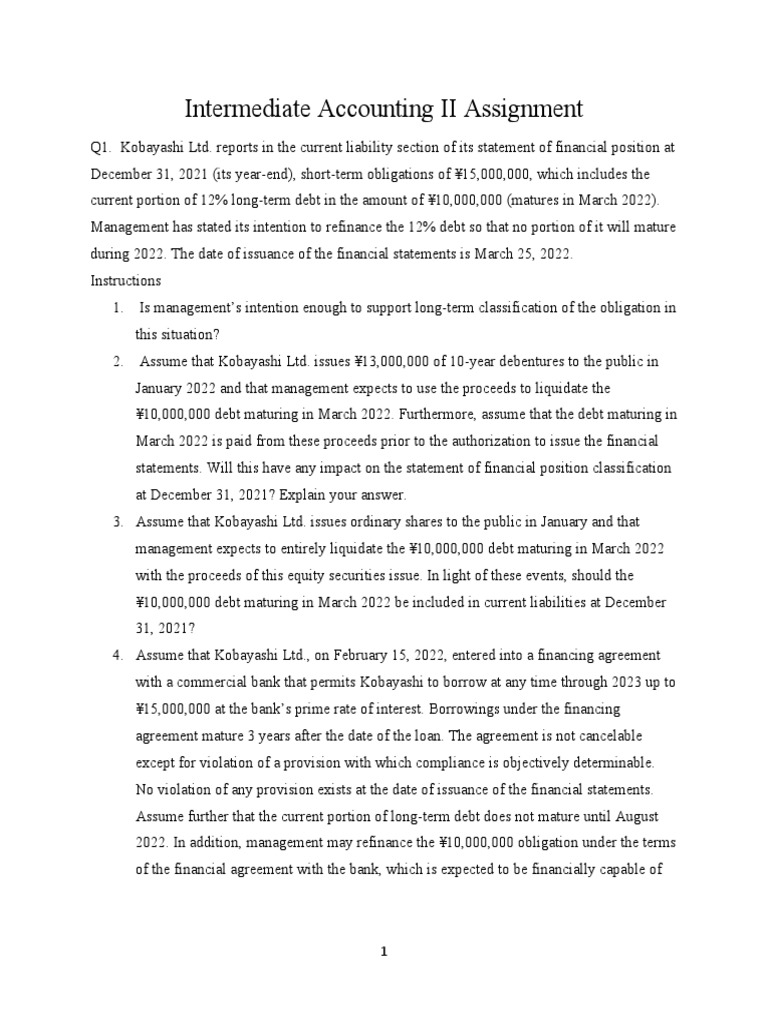 Intermediate Accounting II Case Studies | PDF | Bonds (Finance) | Debt